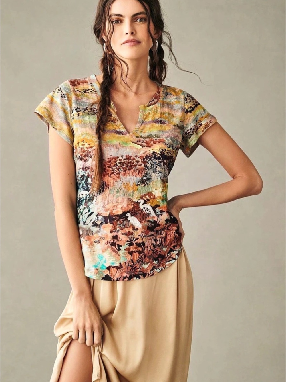 Anthropologie Michelle Morin Notched Tee